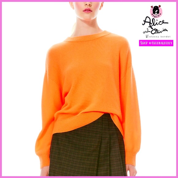 Alice + Olivia Sweaters - Alice + Olivia Denver Cashmere Round Hem Sweater Pullover